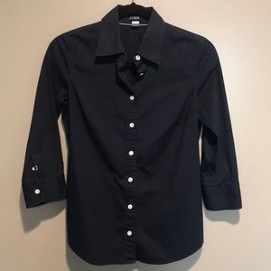 J. Crew!  Dark Blue button up long sleeve shirt